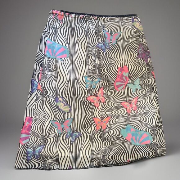 Princess Polly Skirt 2 Zebra Butterflies Mini Black Pink Blue Summer Mesh Slip - Picture 1 of 7